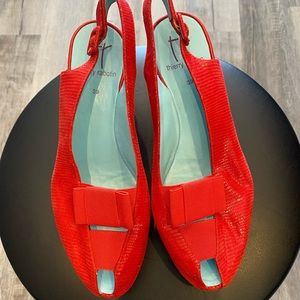 Red Thierry Rabotin Open Toe Slingbacks